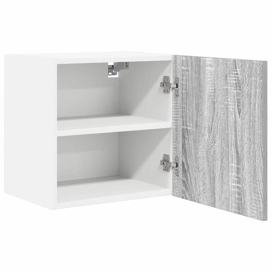 Hangkast Grijs Sonoma en Wit 40 x 31 x 40 cm Bewerkt hout