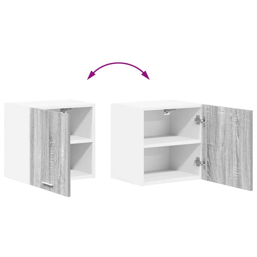 Hangkast Grijs Sonoma en Wit 40 x 31 x 40 cm Bewerkt hout