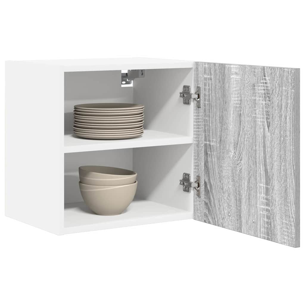 Hangkast Riga Grijs Sonoma en Wit 40 x 31 x 40 cm Bewerkt hout