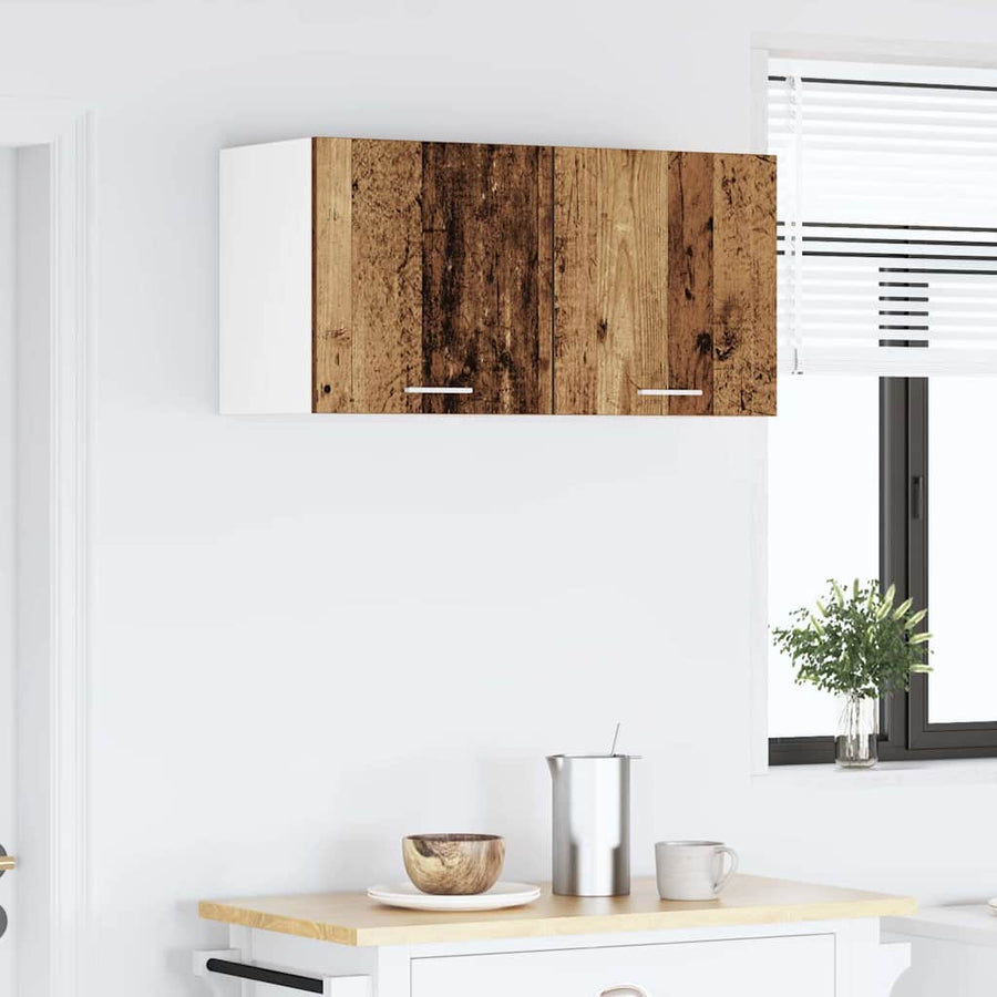 Hangkast Riga Oude Hout en Wit 40 x 31 x 40 cm Bewerkt hout
