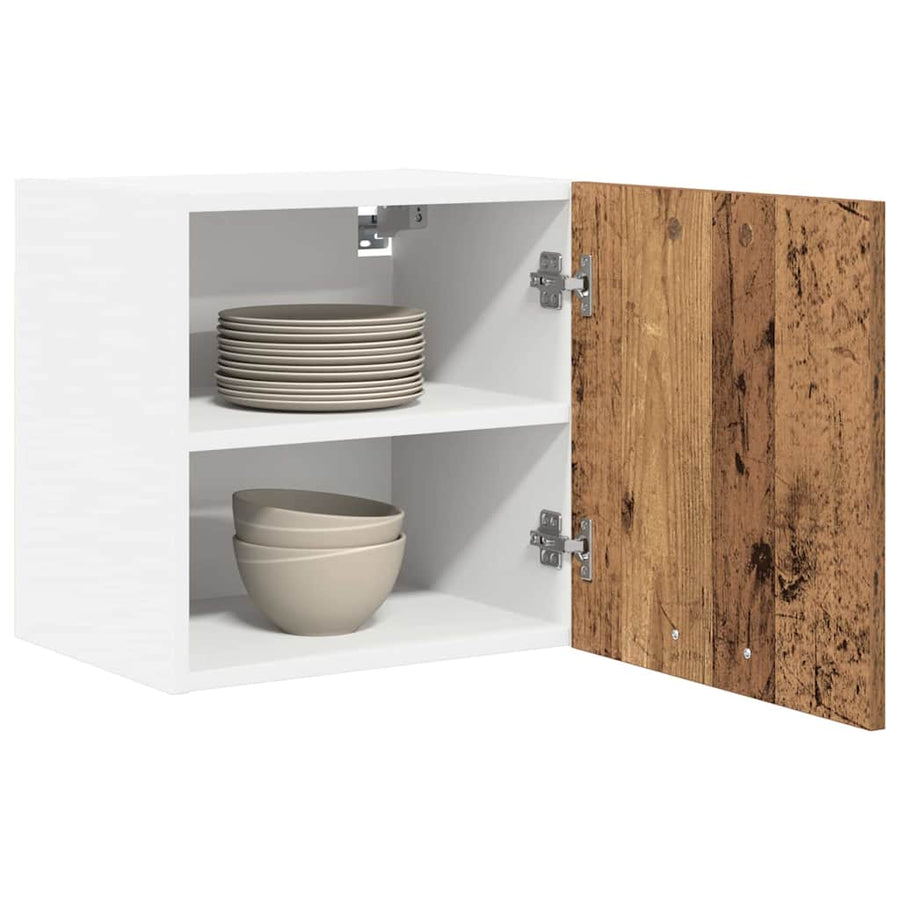 Hangkast Riga Oude Hout en Wit 40 x 31 x 40 cm Bewerkt hout