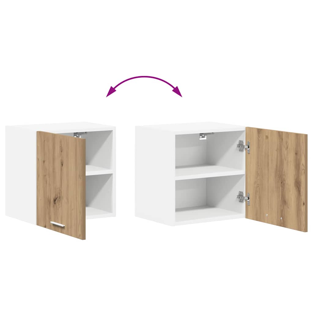 Hangkast Ambachtelijke Eik en Wit 40 x 31 x 40 cm Bewerkt hout