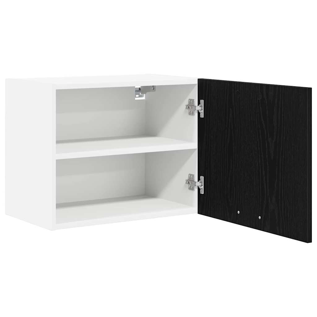Hangkast Riga Zwarte Eik en Wit 50 x 31 x 40 cm Bewerkt hout