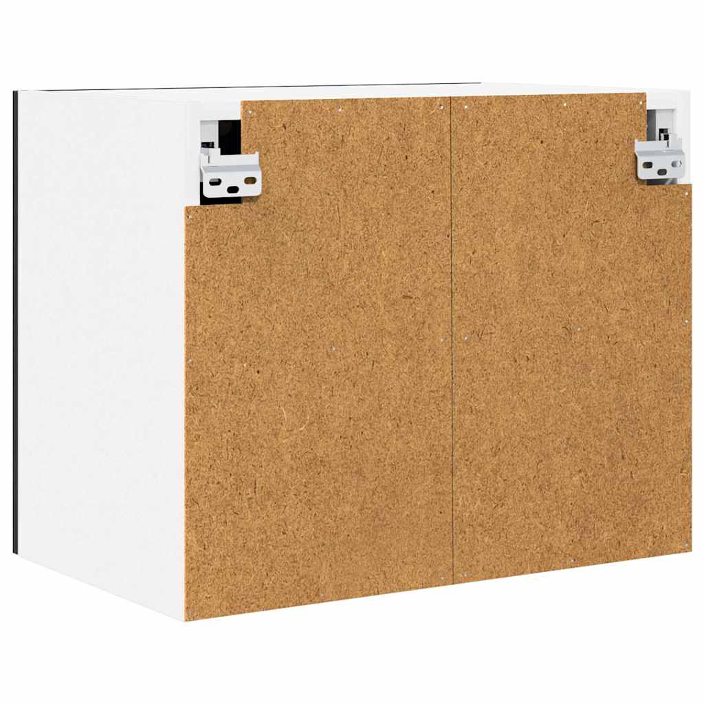 Hangkast Riga Zwarte Eik en Wit 50 x 31 x 40 cm Bewerkt hout