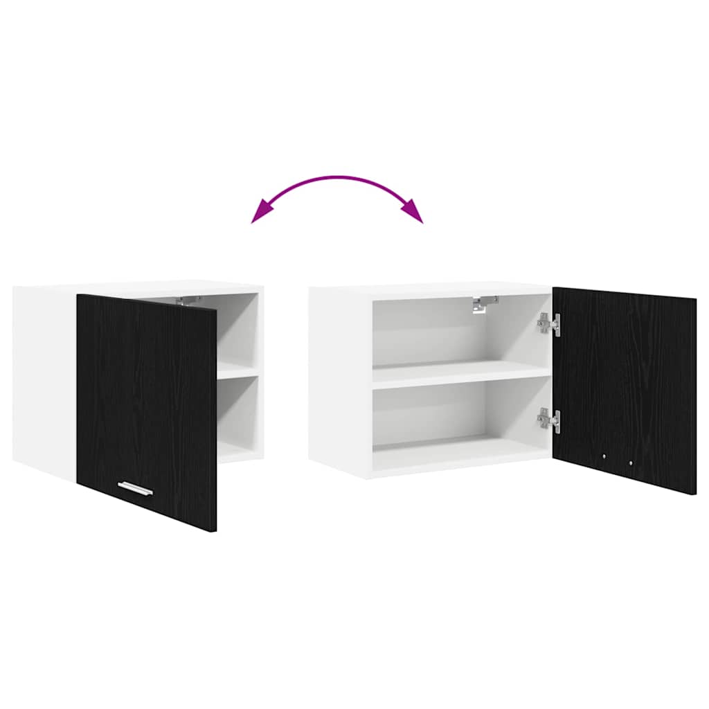 Hangkast Riga Zwarte Eik en Wit 50 x 31 x 40 cm Bewerkt hout