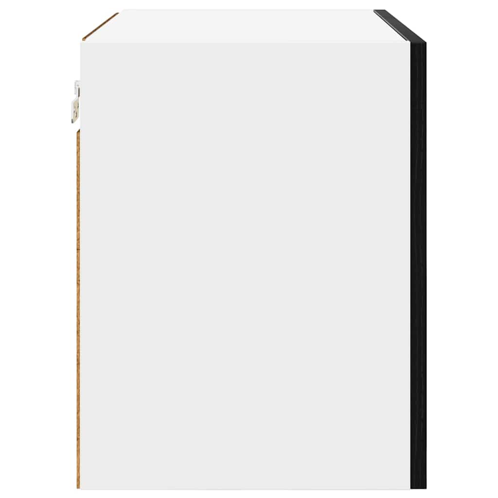 Hangkast Riga Zwarte Eik en Wit 50 x 31 x 40 cm Bewerkt hout