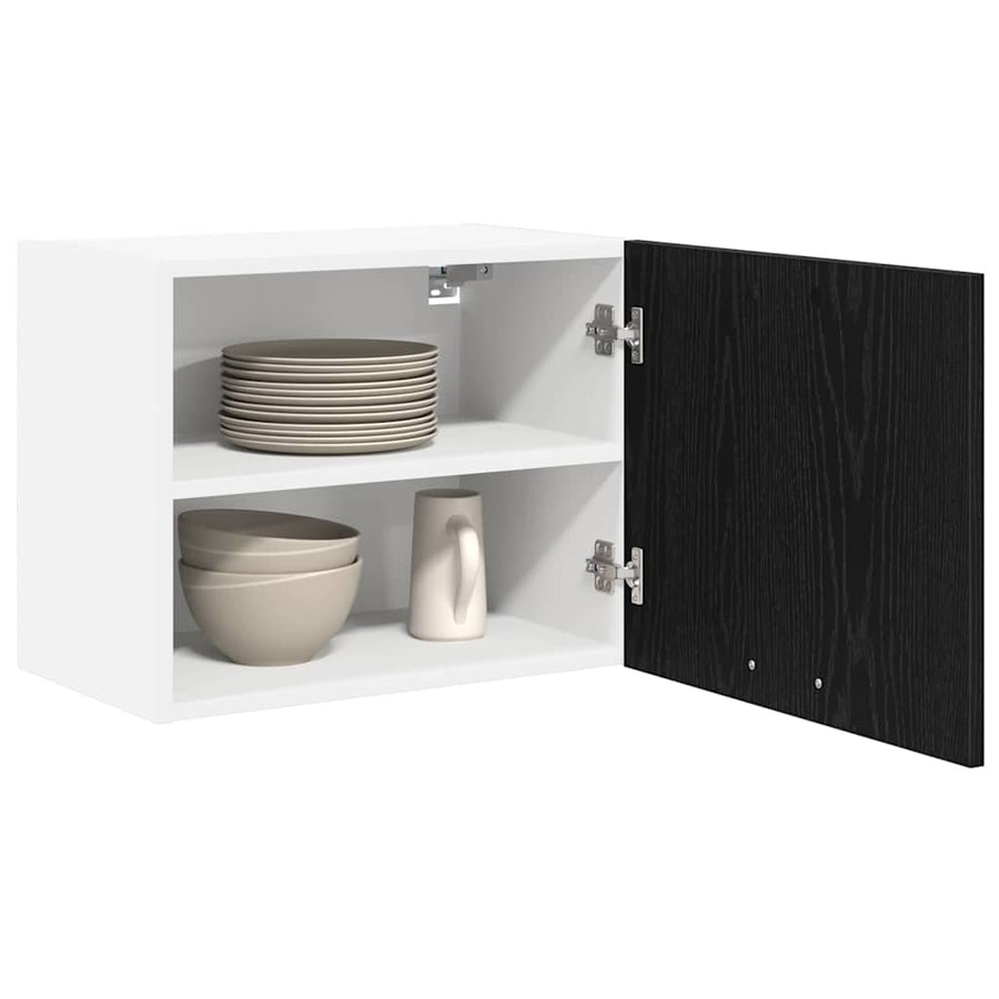 Hangkast met plank Riga 2 pcs Zwarte Eik en Wit 50 x 31 x 40 cm