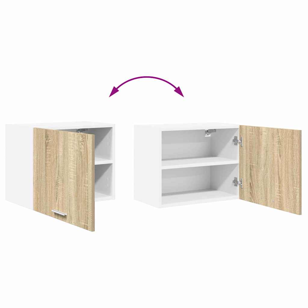 Hangkast Sonoma Eik en Wit 50 x 31 x 40 cm Bewerkt hout