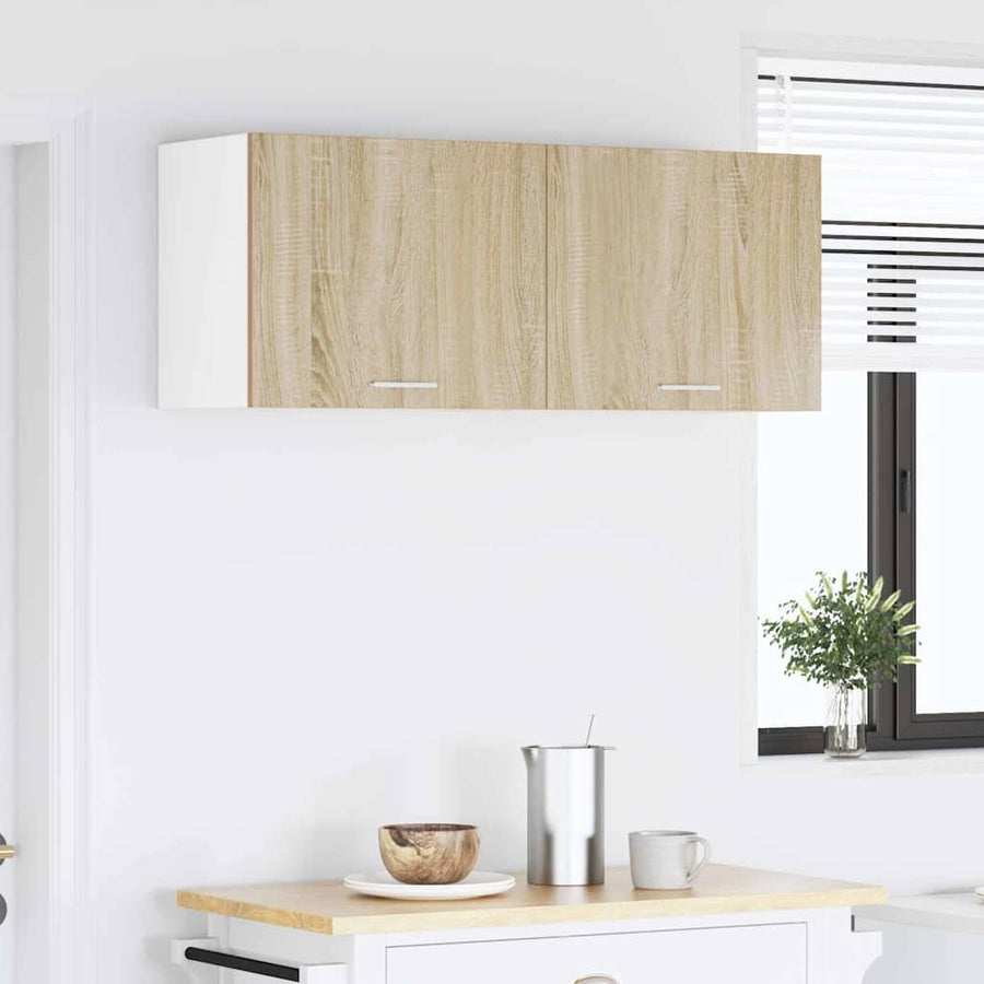 Hangkast met plank Riga 2 pcs Sonoma Eik en Wit 50 x 31 x 40 cm