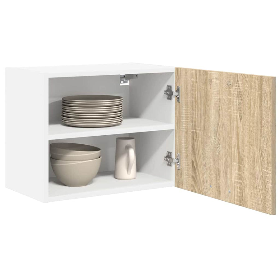 Hangkast met plank Riga 2 pcs Sonoma Eik en Wit 50 x 31 x 40 cm