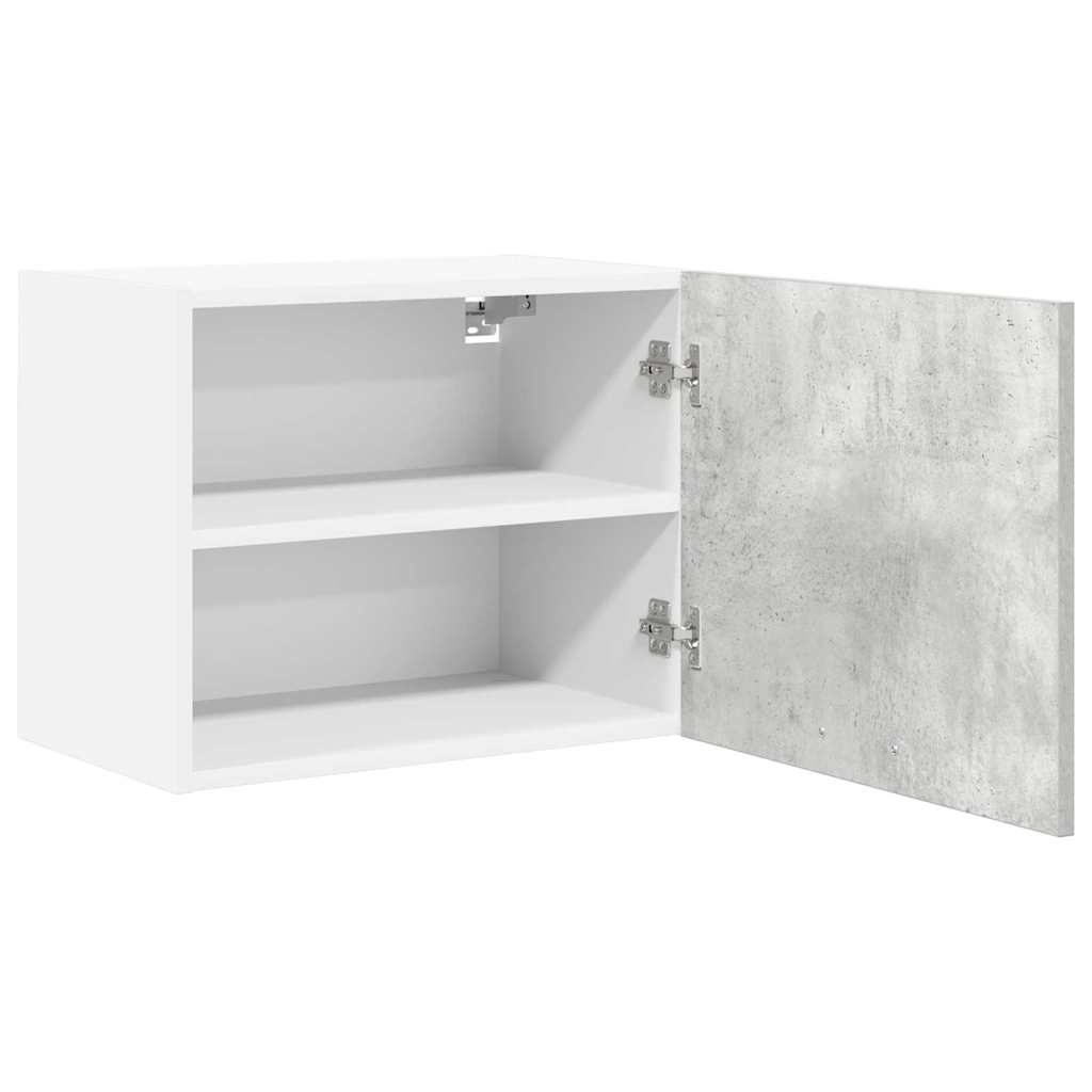 Hangkast Beton Grijs en Wit 50 x 31 x 40 cm Bewerkt hout