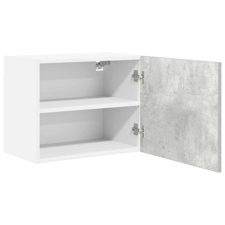 Hangkast Beton Grijs en Wit 50 x 31 x 40 cm Bewerkt hout