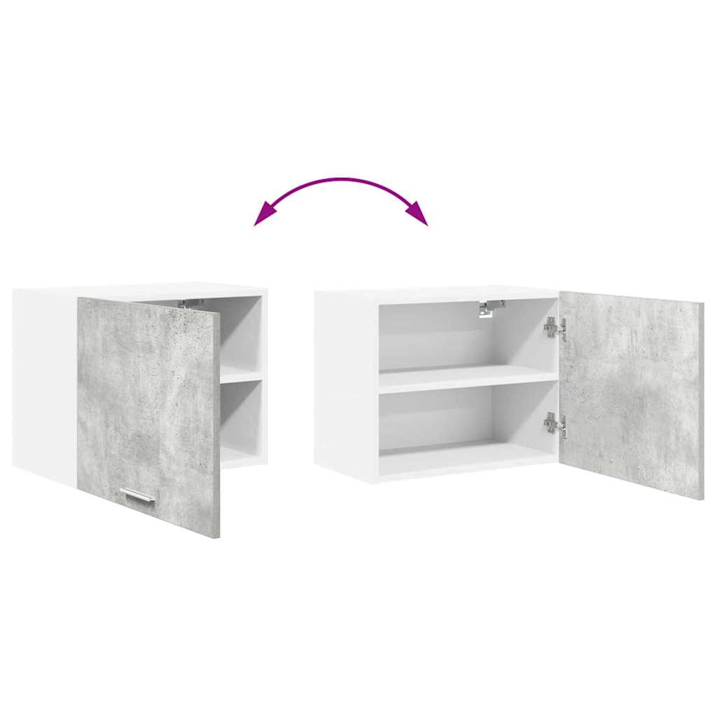 Hangkast Beton Grijs en Wit 50 x 31 x 40 cm Bewerkt hout