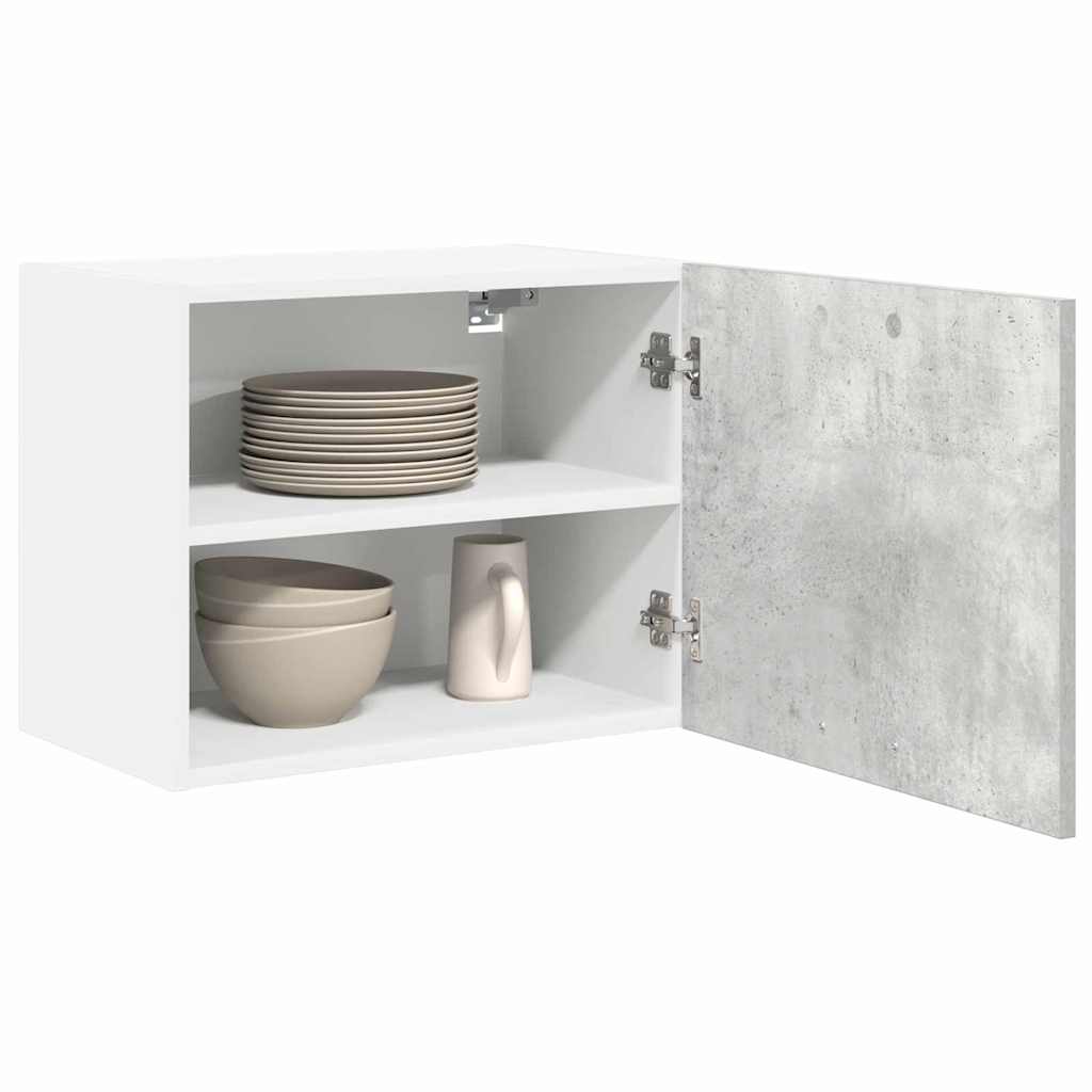 Hangkast Beton Grijs en Wit 50 x 31 x 40 cm Bewerkt hout