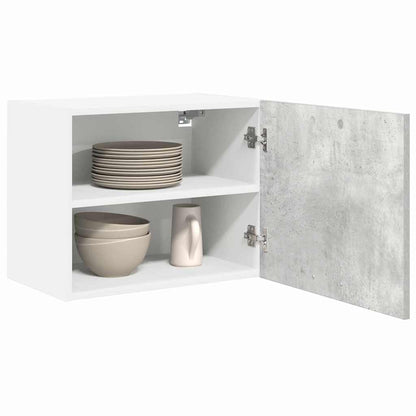 Hangkast Beton Grijs en Wit 50 x 31 x 40 cm Bewerkt hout