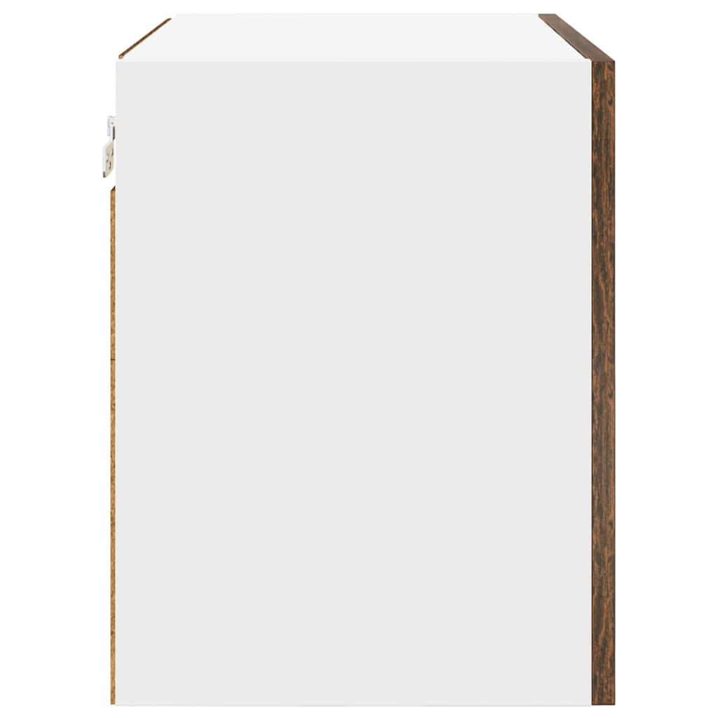 Hangkast Riga Gerookte Eik en Wit 50 x 31 x 40 cm Bewerkt hout