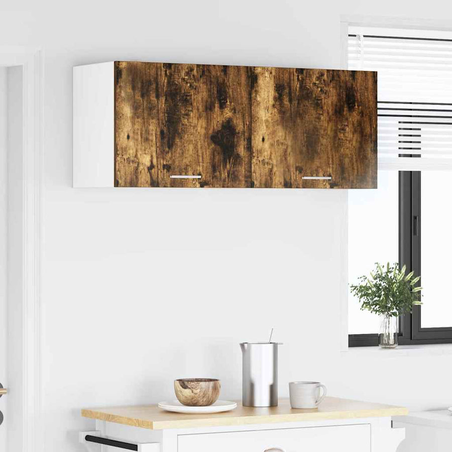 Hangkast Riga 2 pcs Gerookte Eik en Wit 50 x 31 x 40 cm