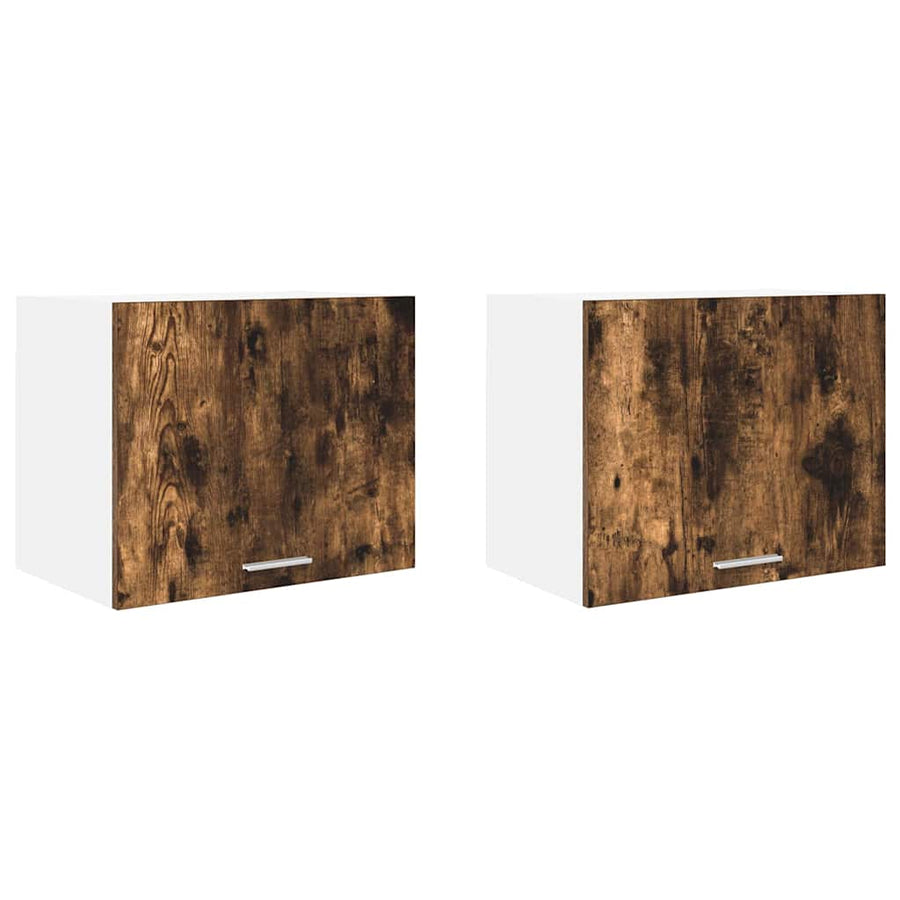 Hangkast Riga 2 pcs Gerookte Eik en Wit 50 x 31 x 40 cm