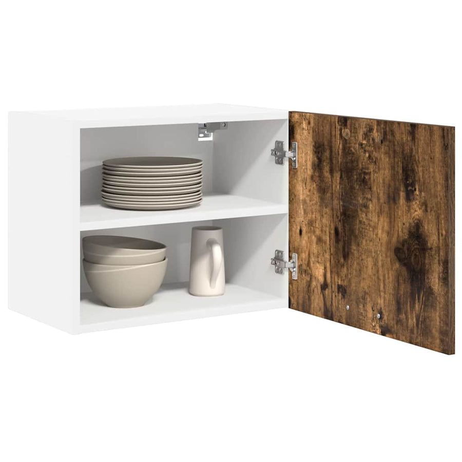 Hangkast Riga 2 pcs Gerookte Eik en Wit 50 x 31 x 40 cm