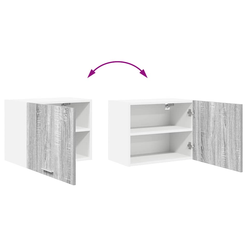 Hangkast Riga Grijs Sonoma en Wit 50 x 31 x 40 cm Bewerkt hout