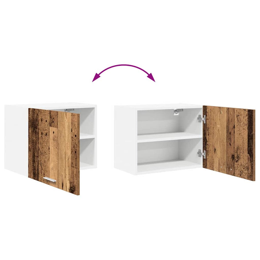 Hangkast Riga Oude Hout en Wit 50 x 31 x 40 cm Bewerkt hout