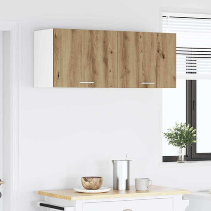 Hangkast Ambachtelijke Eik en Wit 50 x 31 x 40 cm Bewerkt hout