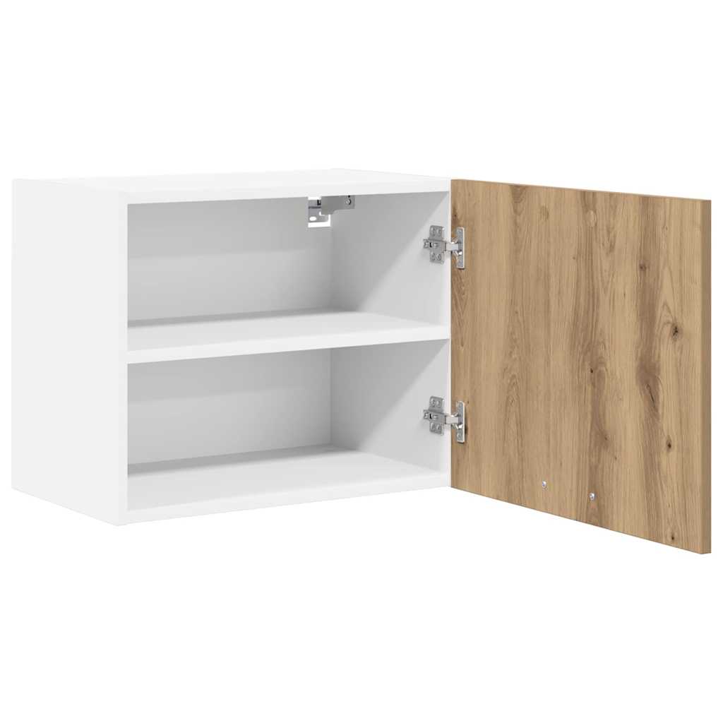 Hangkast Ambachtelijke Eik en Wit 50 x 31 x 40 cm Bewerkt hout