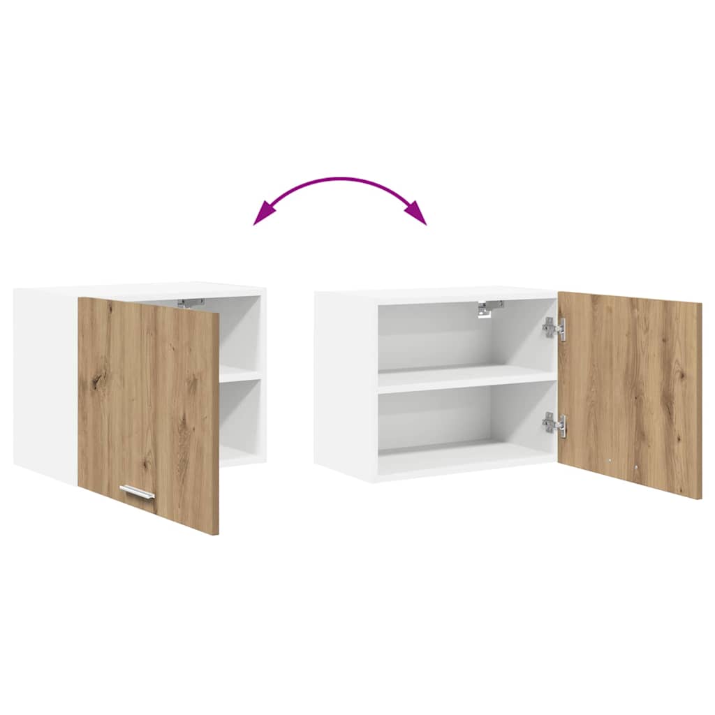 Hangkast Ambachtelijke Eik en Wit 50 x 31 x 40 cm Bewerkt hout