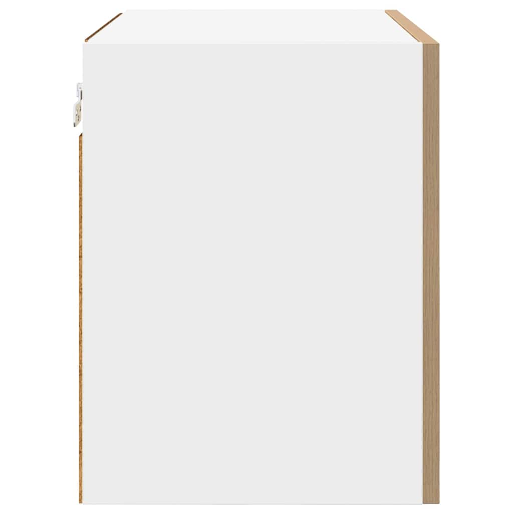 Hangkast Ambachtelijke Eik en Wit 50 x 31 x 40 cm Bewerkt hout