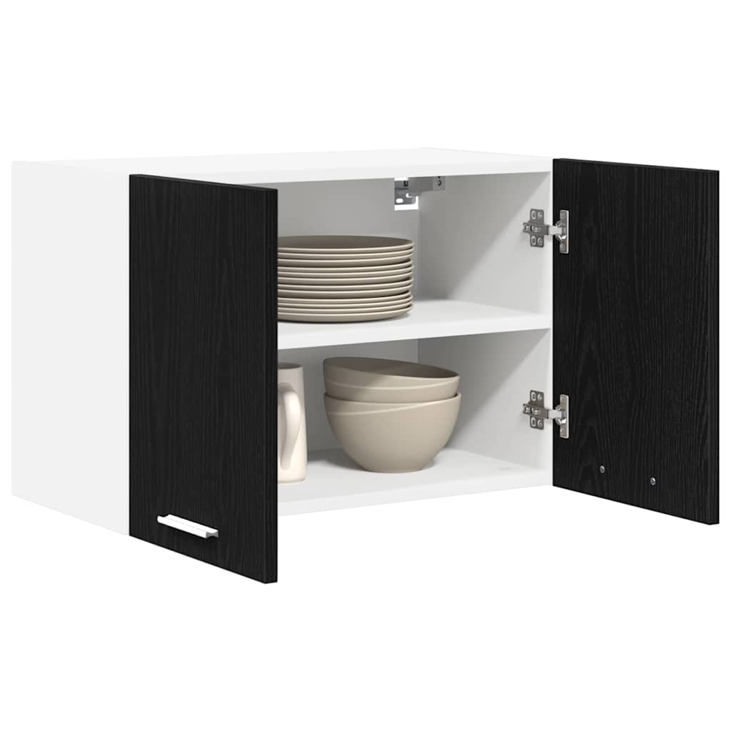 Hangkast Riga Zwarte Eik en Wit 60 x 31 x 40 cm Bewerkt hout