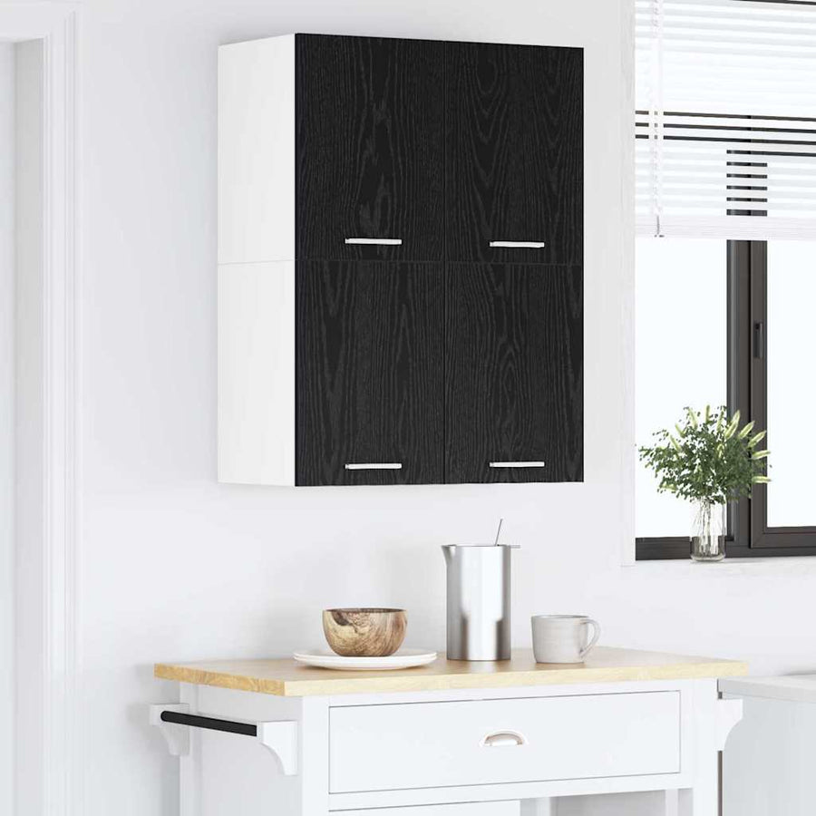Hangkast met plank Riga 2 pcs Zwarte Eik en Wit 60 x 31 x 40 cm