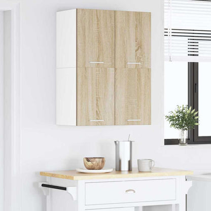 Hangkast Riga Sonoma Eik en Wit 60 x 31 x 40 cm Bewerkt hout