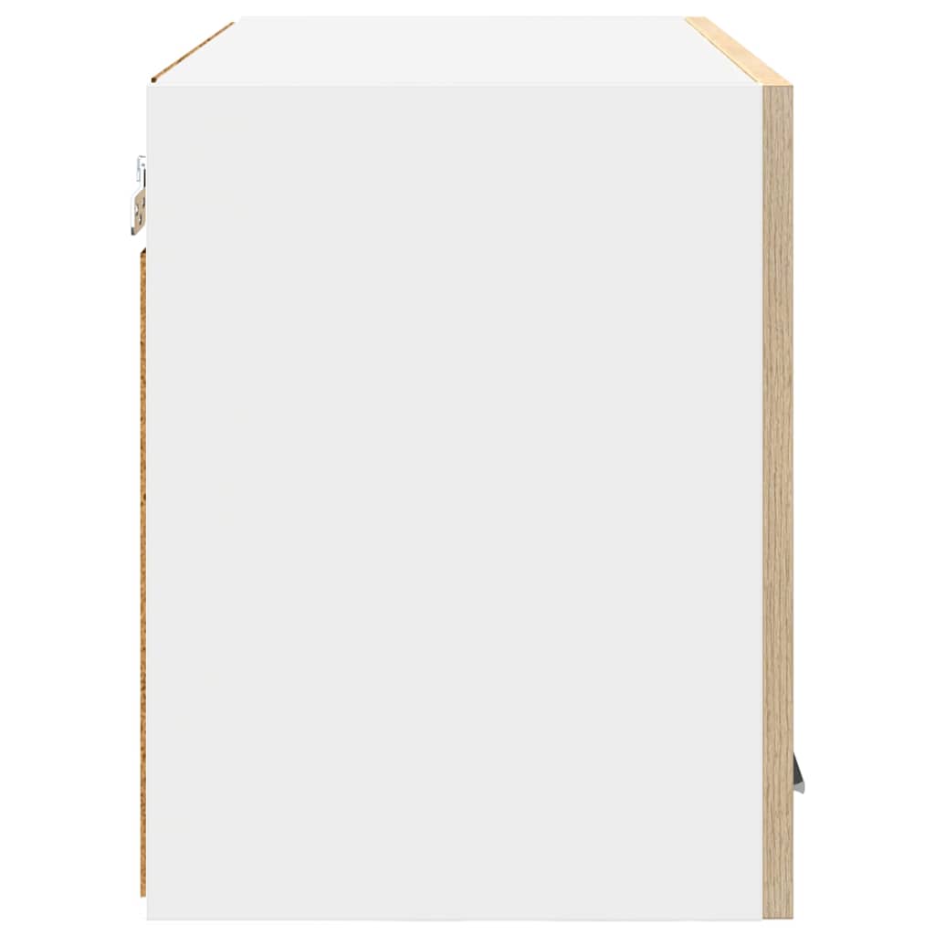 Hangkast Riga Sonoma Eik en Wit 60 x 31 x 40 cm Bewerkt hout