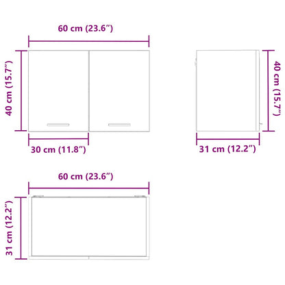 Hangkast Riga Sonoma Eik en Wit 60 x 31 x 40 cm Bewerkt hout