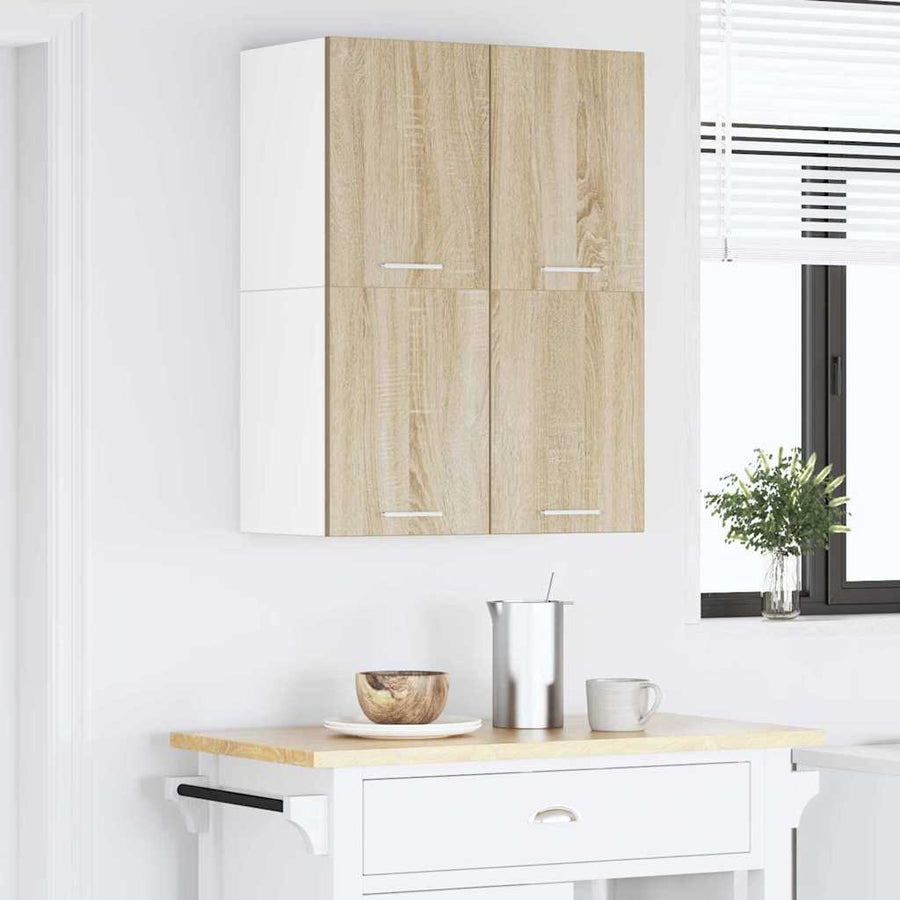 Hangkast met plank Riga 2 pcs Sonoma Eik en Wit 60 x 31 x 40 cm