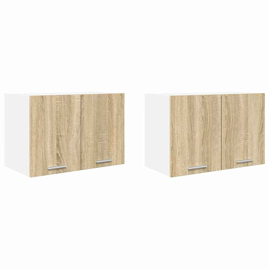Hangkast met plank Riga 2 pcs Sonoma Eik en Wit 60 x 31 x 40 cm
