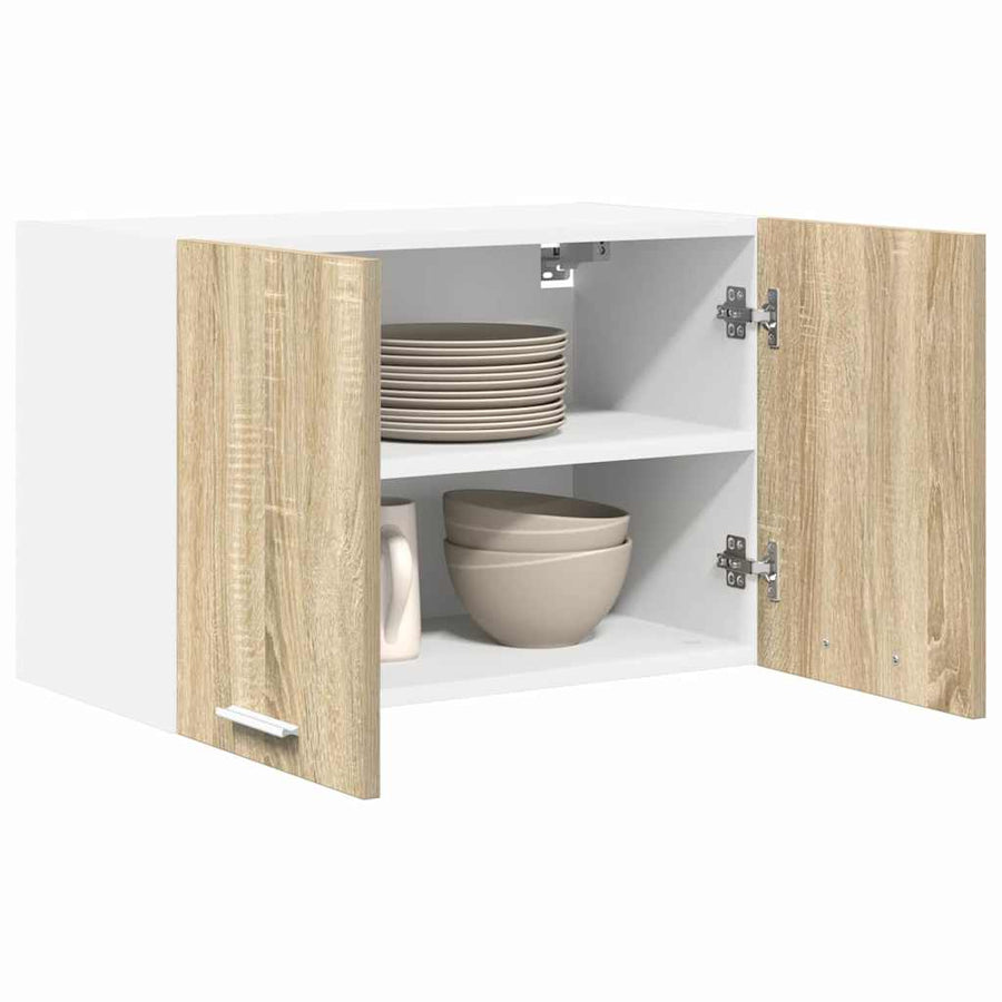 Hangkast met plank Riga 2 pcs Sonoma Eik en Wit 60 x 31 x 40 cm