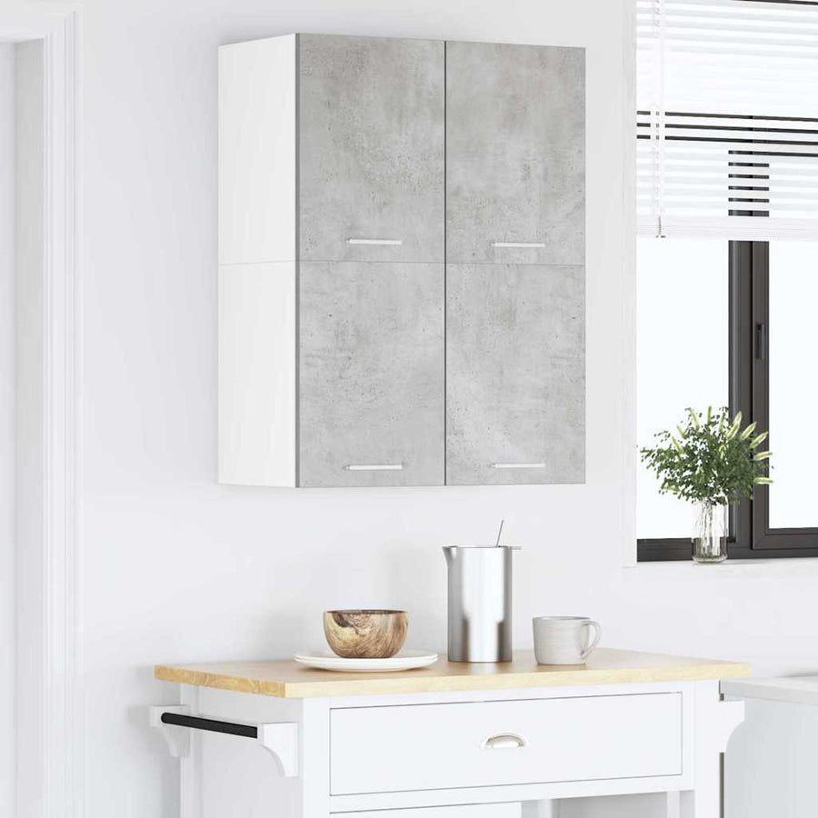 Hangkast Riga 2 pcs Beton Grijs en Wit 60 x 31 x 40 cm