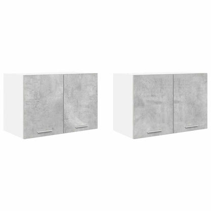 Hangkast Riga 2 pcs Beton Grijs en Wit 60 x 31 x 40 cm