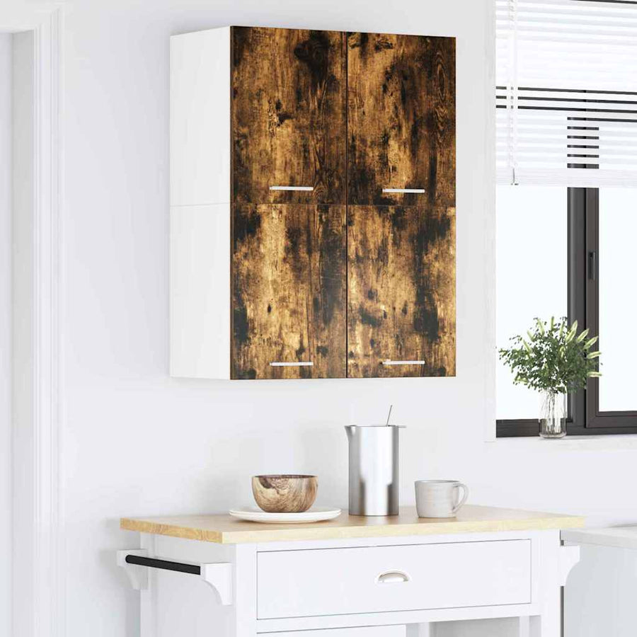 Hangkast Riga 2 pcs Gerookte Eik en Wit 60 x 31 x 40 cm