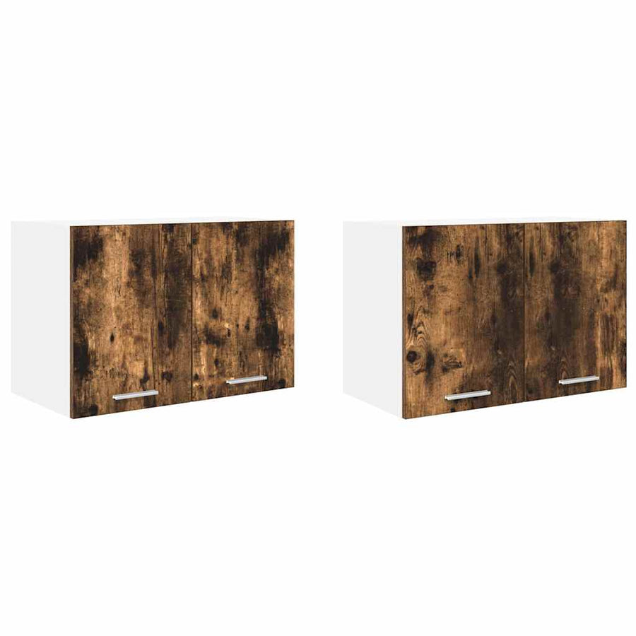 Hangkast Riga 2 pcs Gerookte Eik en Wit 60 x 31 x 40 cm