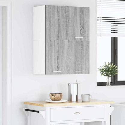 Hangkast Grijs Sonoma en Wit 60 x 31 x 40 cm Bewerkt hout