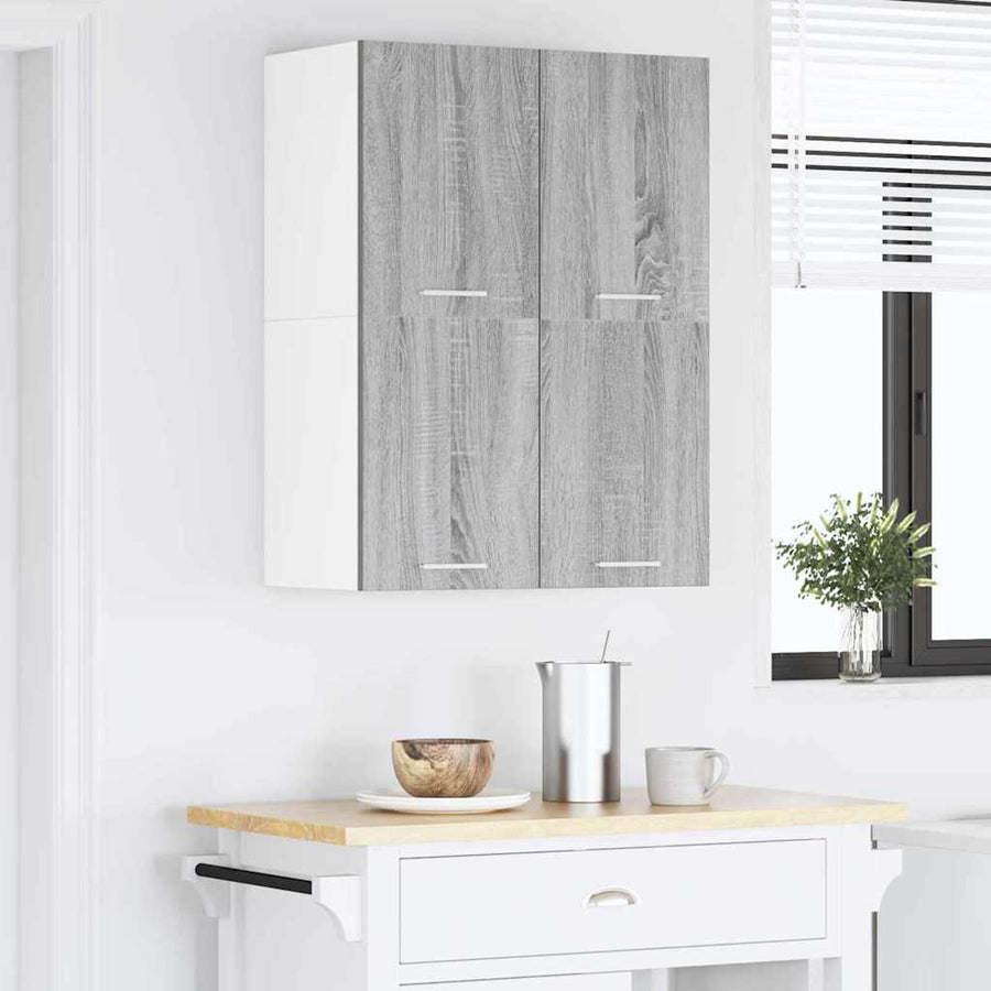 Hangkast Riga 2 pcs Grijs Sonoma en Wit 60 x 31 x 40 cm