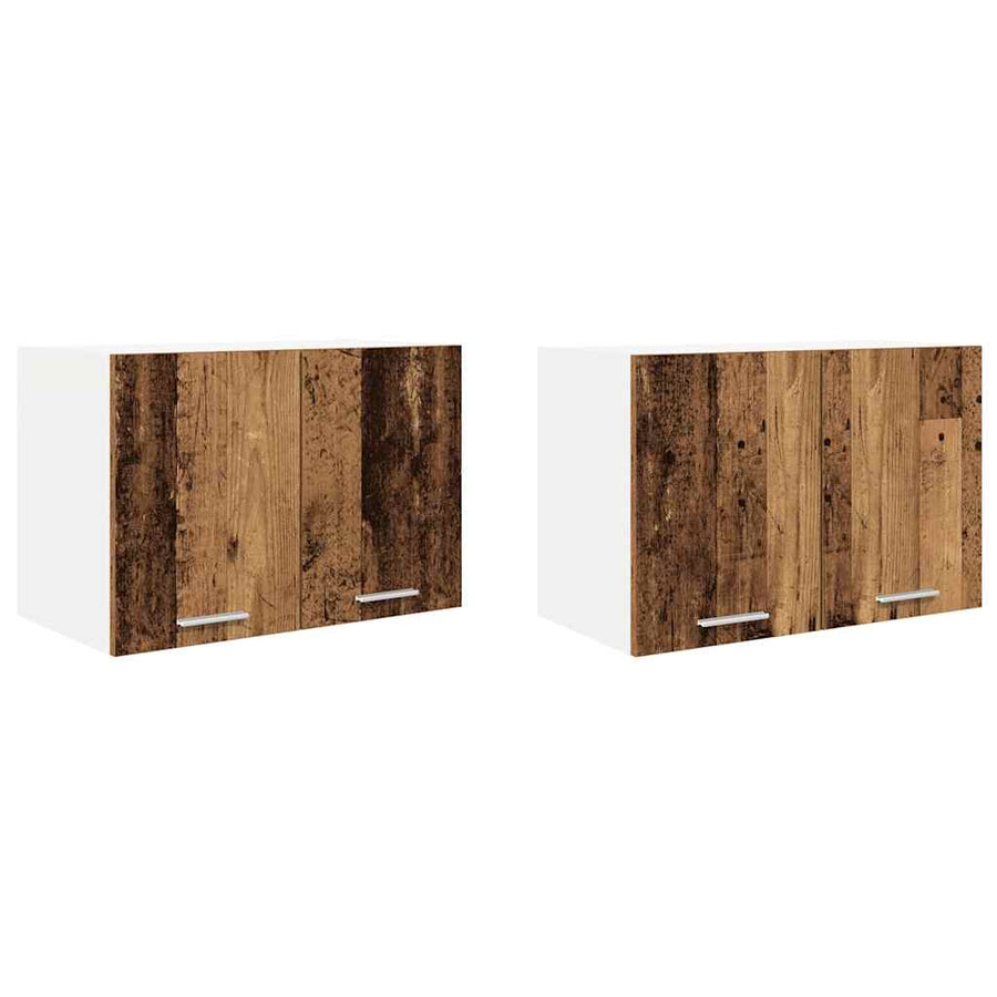 Hangkast met plank Riga 2 pcs Oude Hout en Wit 60 x 31 x 40 cm