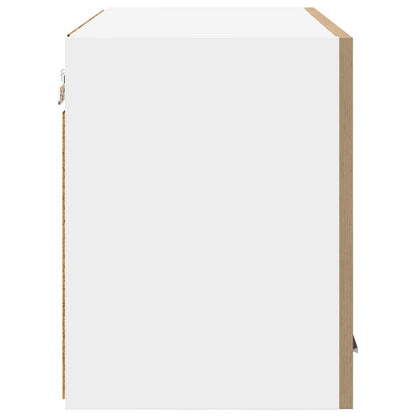 Hangkast Ambachtelijke Eik en Wit 60 x 31 x 40 cm Bewerkt hout