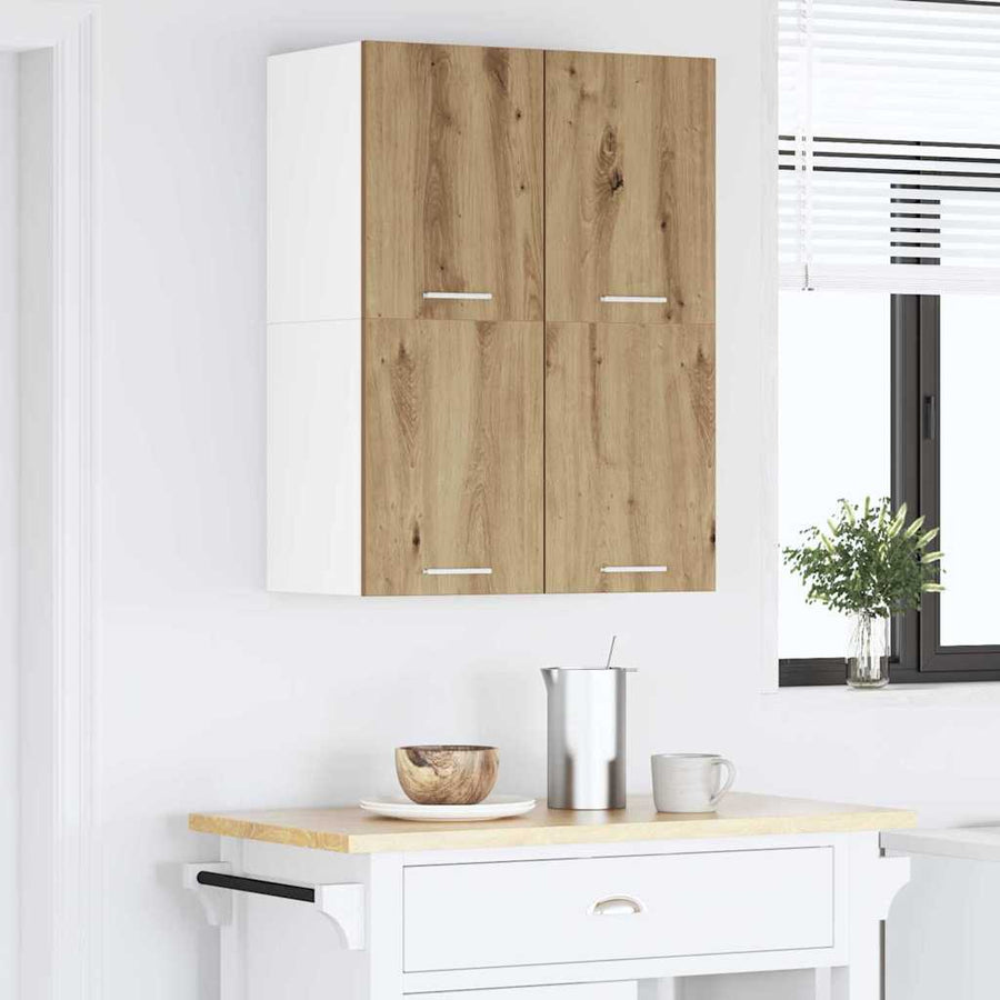 Hangkast Riga 2 pcs Ambachtelijke Eik en Wit 60 x 31 x 40 cm