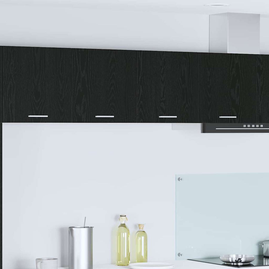 Hangkast Riga Zwart Eiken 80 x 31 x 40 cm Bewerkt hout