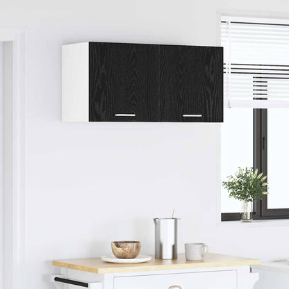 Hangkast Riga Zwart Eiken 80 x 31 x 40 cm Bewerkt hout