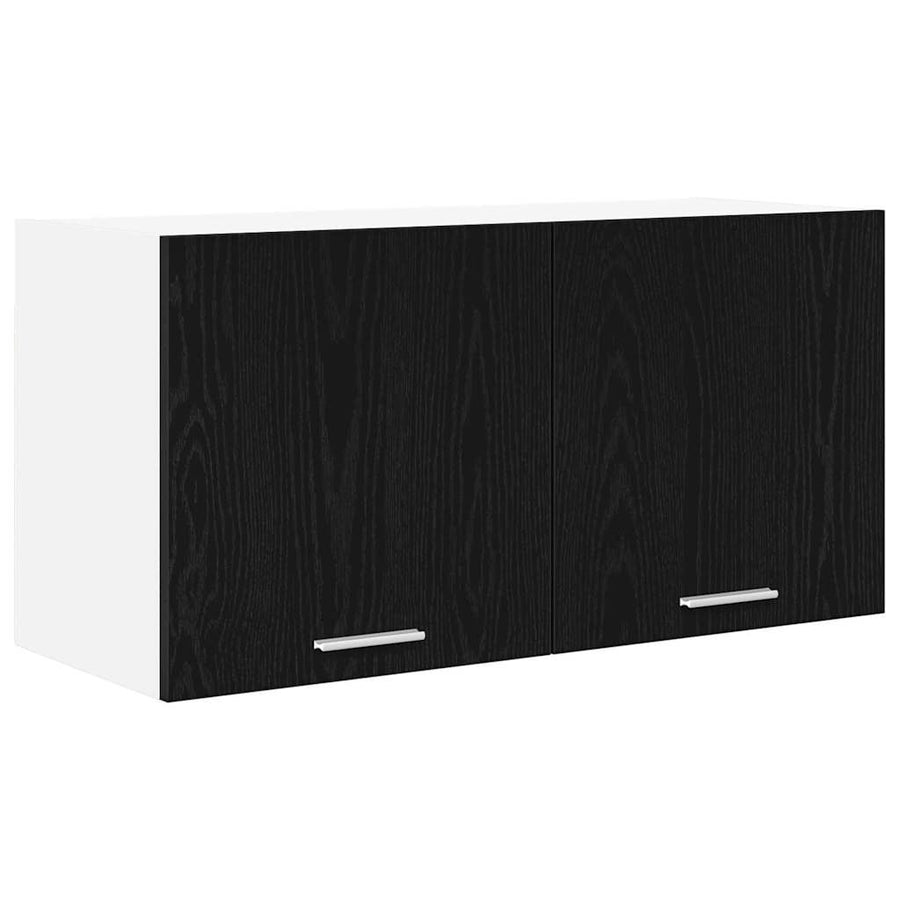 Hangkast Riga Zwart Eiken 80 x 31 x 40 cm Bewerkt hout