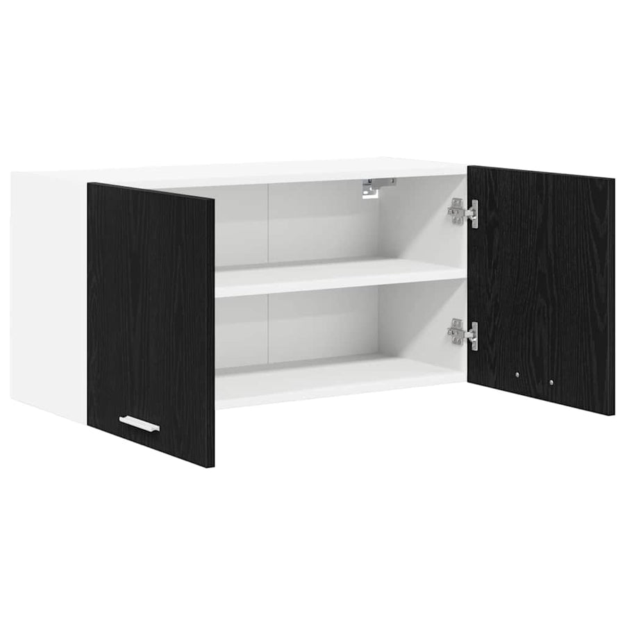 Hangkast Riga Zwart Eiken 80 x 31 x 40 cm Bewerkt hout